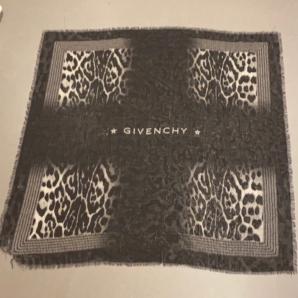 Givenchy scarf 45 inch square weaved cotton/linen
